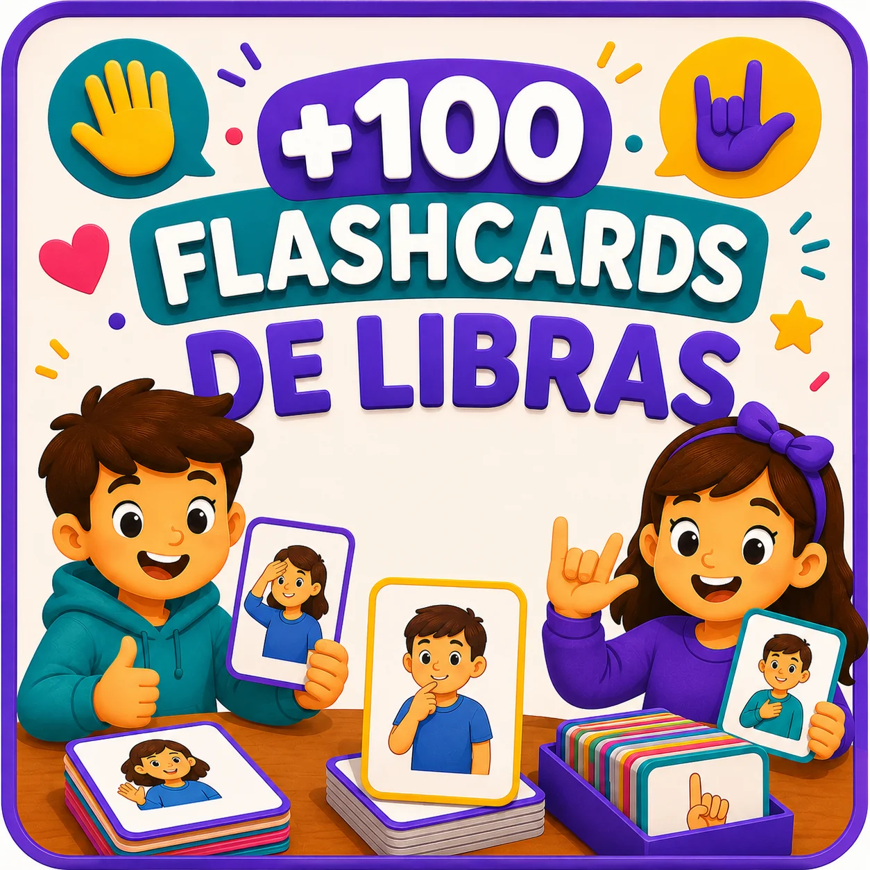 +100 Flashcards de Libras